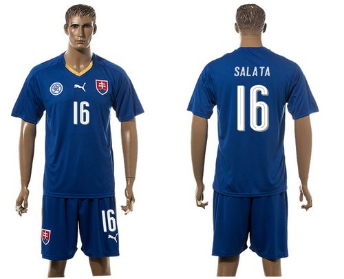 Slovakia #16 Salata Blue Away Soccer Country Jersey - Click Image to Close